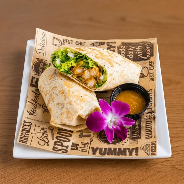 Coconut Mango Shrimp Wrap Combo.