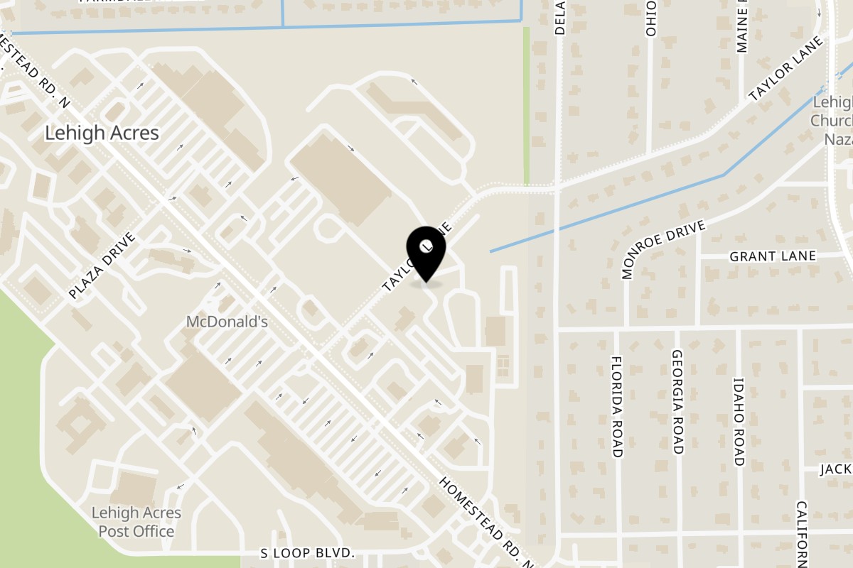 Map showing the location of Maggy's House on 1241 Taylor Ln #5b in Lehigh Acres